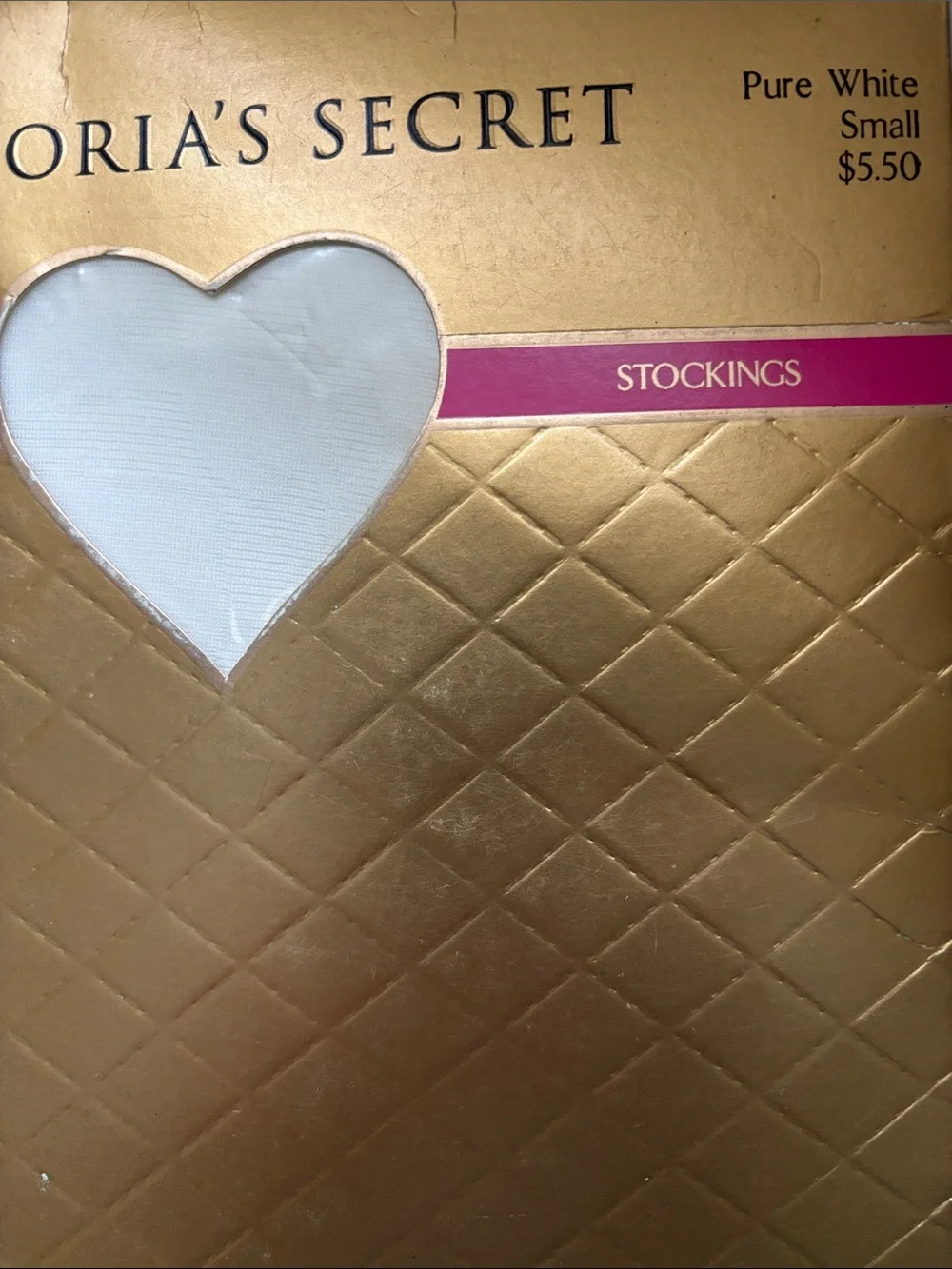 Victoria's Secret Gold Pink White Stockings Packaging